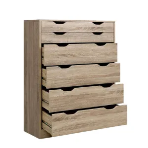 6 Chest of Drawers Tallboy Dresser Oak