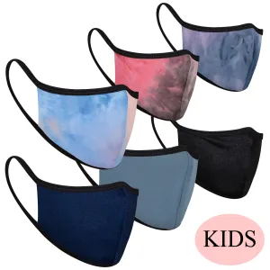 6-Pack Kids Tie Dye and Solids Double Layer Masks