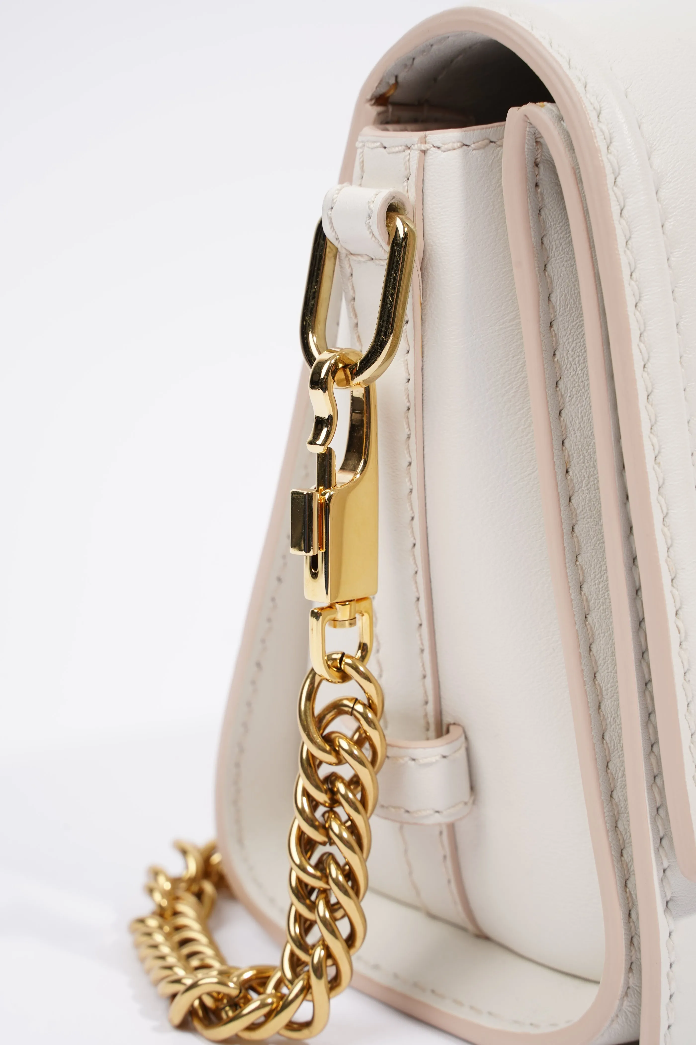 Alexander McQueen Womens The Story Shoulder Bag White Leather