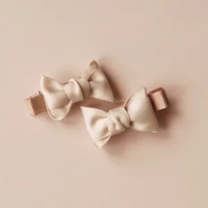 Alice Bow Hair Clips for Little Girls - Cream