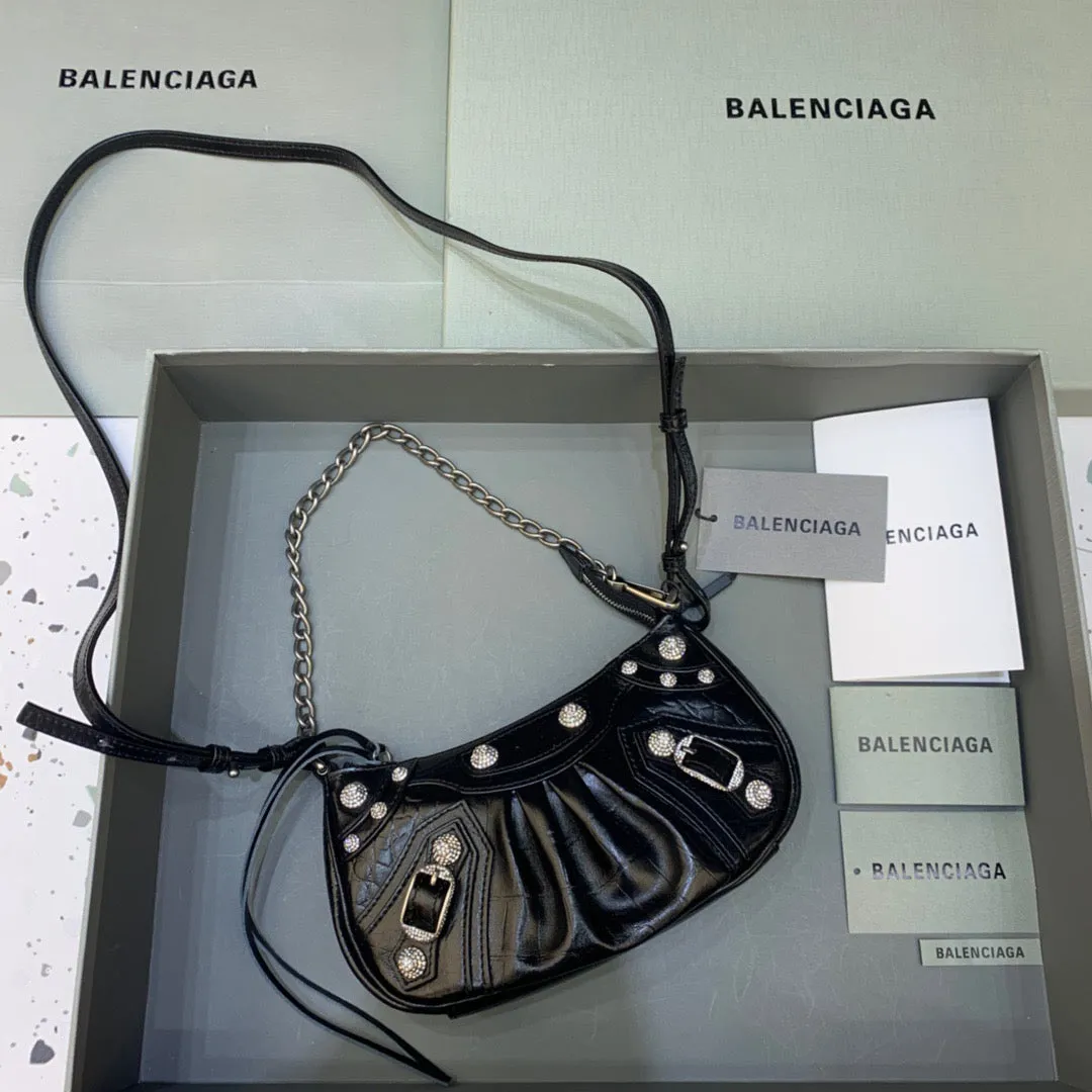 Balen Le Cagole Mini Bag With Chain Black, For Women,  Bags 8.2in/21cm 69581423EJY1000