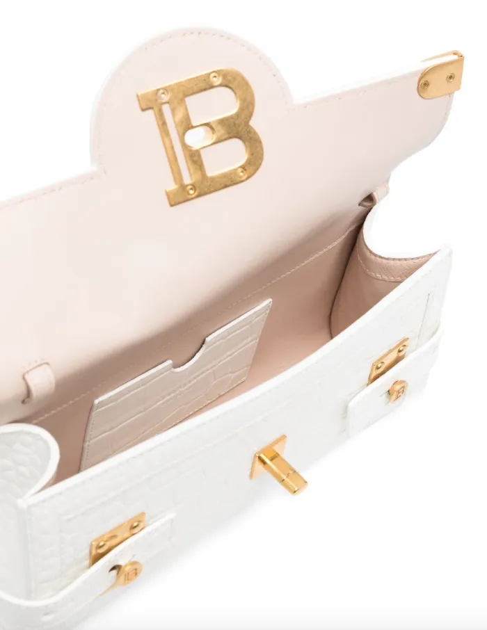 Balmain B-Buzz 23 leather clutch bag