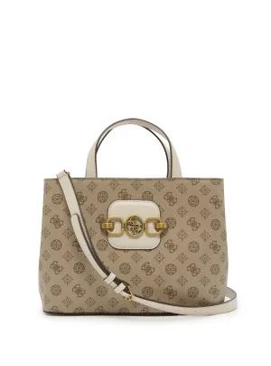 Beige Multi Print Hensely Logo Girlfriend Satchel