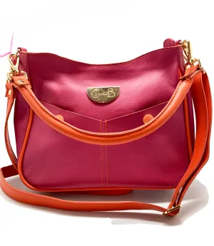 Bella - Fuchsia tumbled leather mini bag