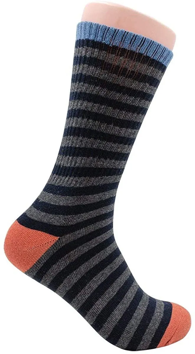 Ben Sherman Menâ€™s 3-Pack Casual Cushioned Over the Calf Ribbed Socks - Natural Cotton Blend