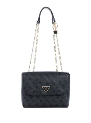 Black Cordelia Logo Convertible Crossbody Bag