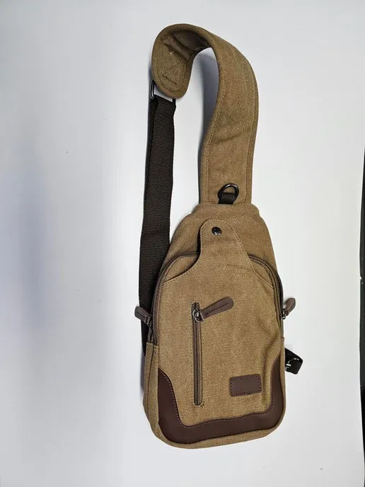 Canvas & Leather Crossbody Sling Bags