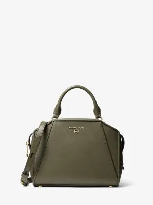 Cleo Small Saffiano Leather Satchel