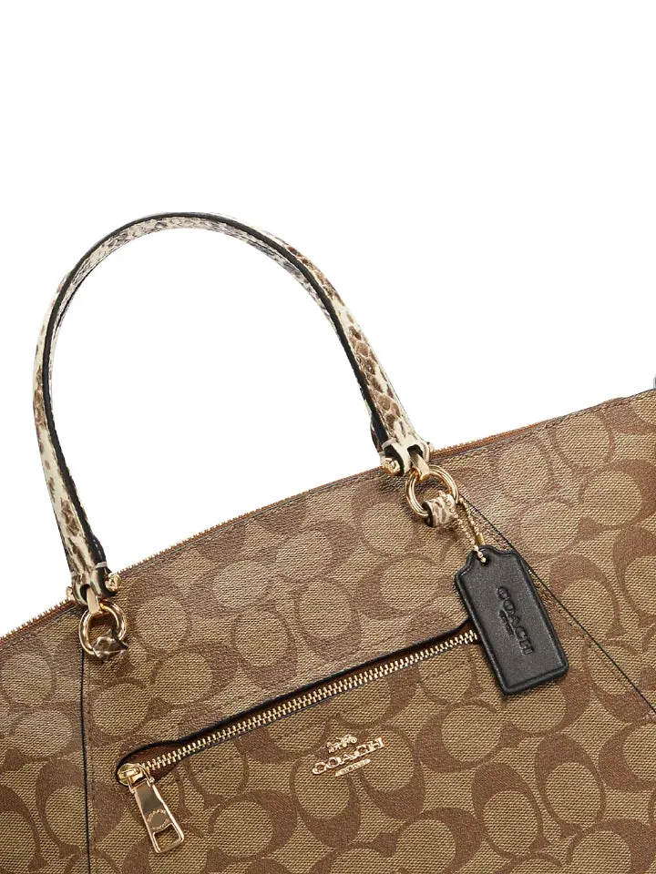 Coach-Prairie Satchel In Colorblock Signature Canvas Khaki Black Multi