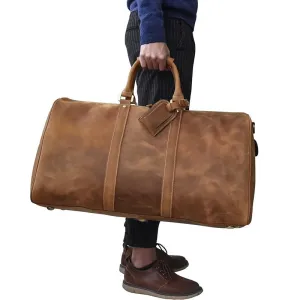 Crazy Horse Leather Travel Luggage Bag 20 - 24 Inch