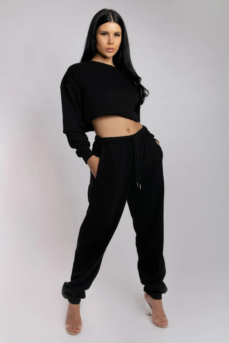 CXIX Oversized Jogger Bottoms - Black