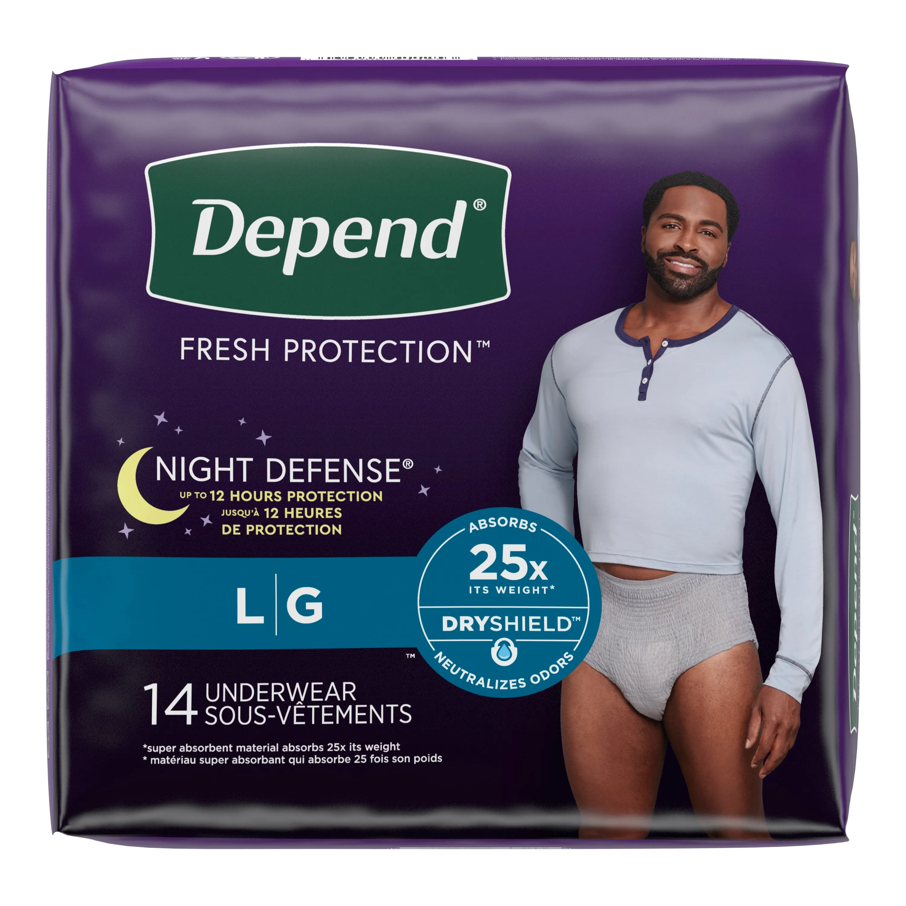 Depend Premium Night Defense Underwear for Men