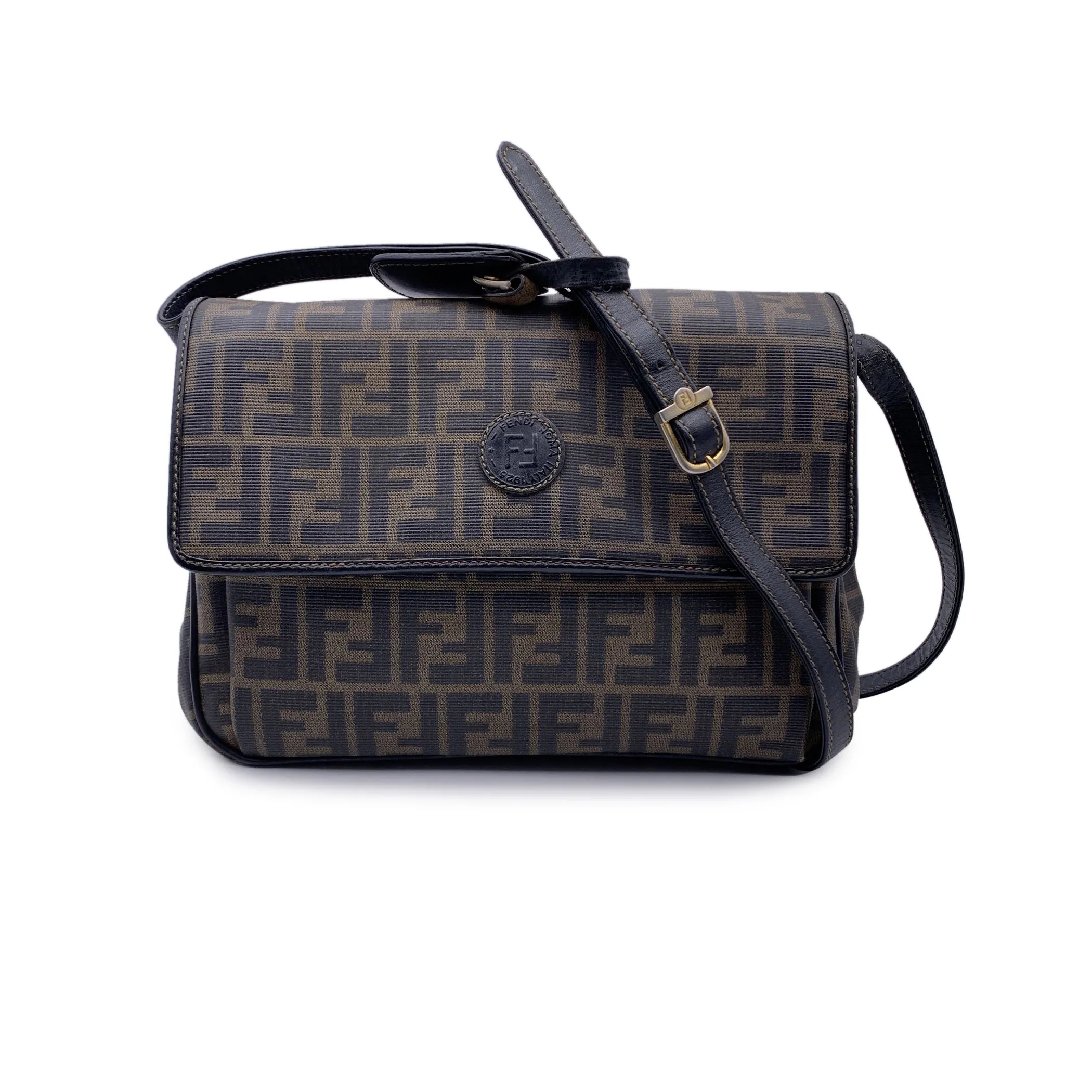 Fendi Stylish Zucca Monogram Canvas Crossbody Messenger Bag