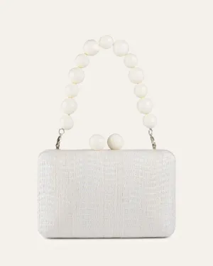 HARLING CLUTCH OFF WHITE RAFFIA