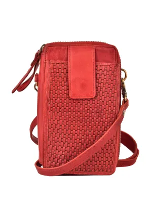 MILO EXPRESSIONS 500 ELLA CROSSBODY PHONE WALLET RED