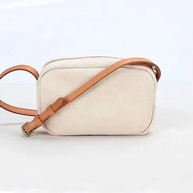 Mini Phone Bag,Canvas Vegetable-Tanned Leather Crossbody Bag-i7bags