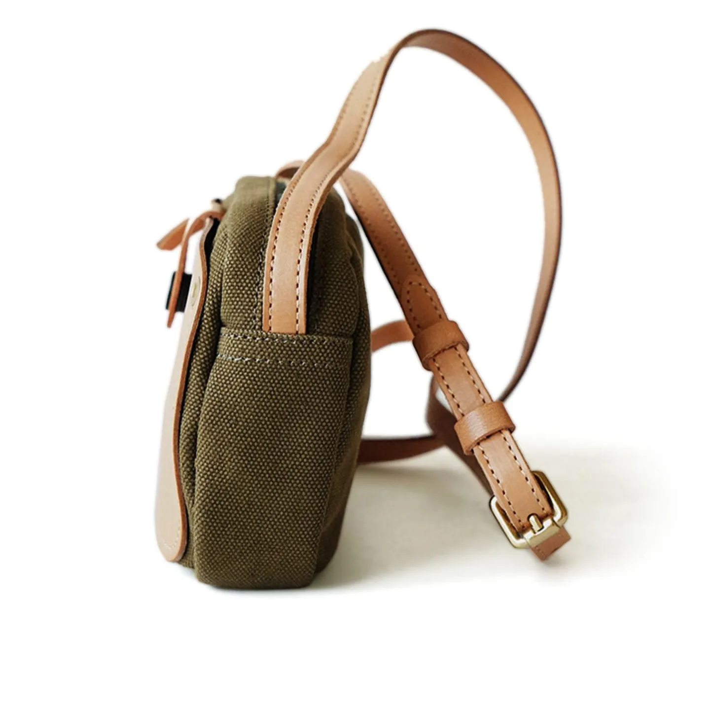 Mini Phone Bag,Canvas Vegetable-Tanned Leather Crossbody Bag-i7bags