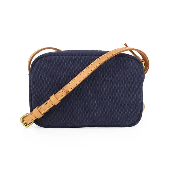 Mini Phone Bag,Canvas Vegetable-Tanned Leather Crossbody Bag-i7bags