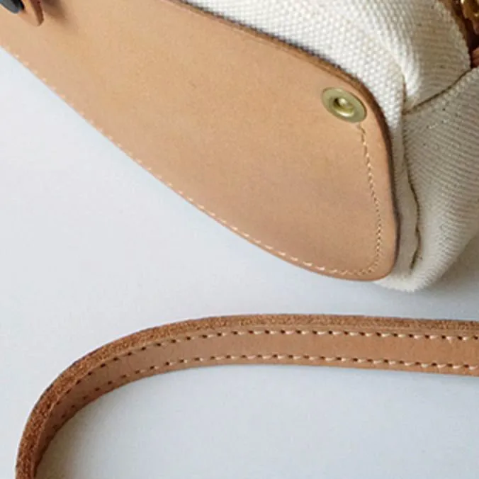 Mini Phone Bag,Canvas Vegetable-Tanned Leather Crossbody Bag-i7bags