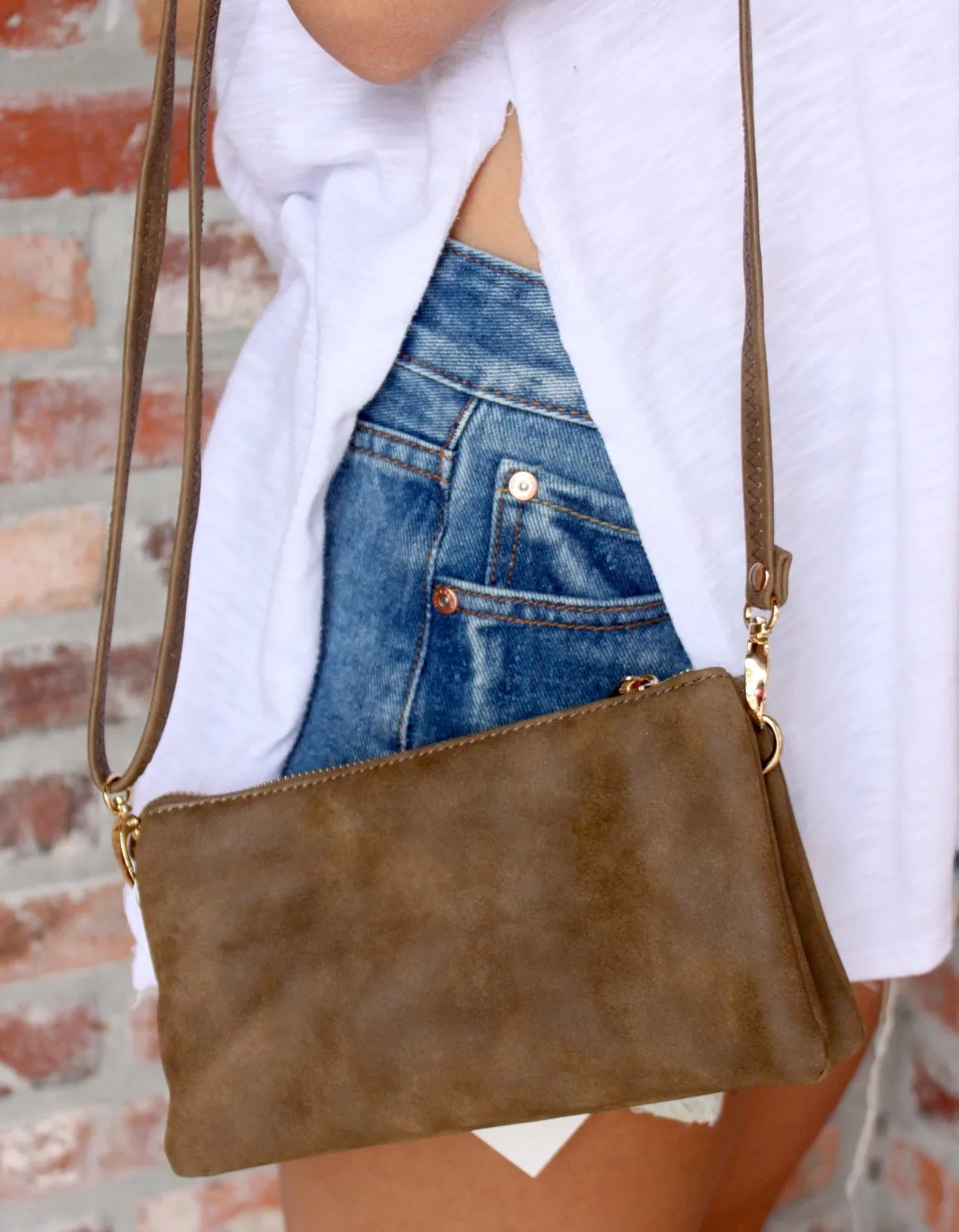 Monogrammed Clutch Mocha