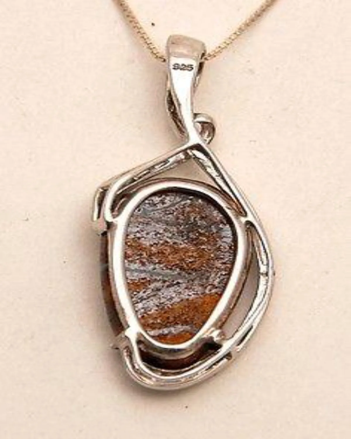 Natural Opal Stone Pendant In Pure Silver 925 Necklace.#1