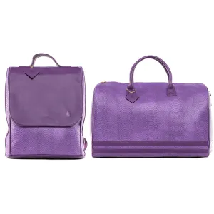 Purple Apollo 1 Faux Snakeskin Travel Set