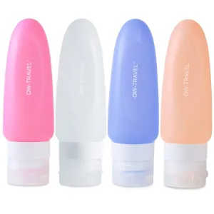 Silicone travel bottles. Leakproof refillable TSA Compliant 4 pcs