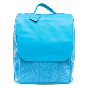 Sky Blue Apollo 1 Faux Snakeskin Backpack