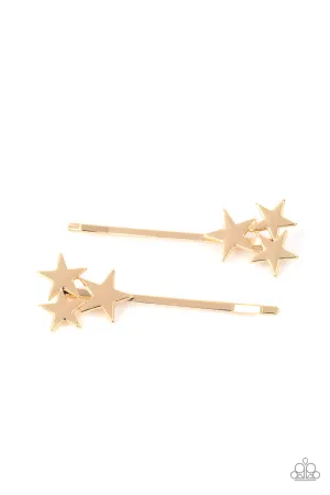 Suddenly Starstruck - Gold Paparazzi Hair Accessory