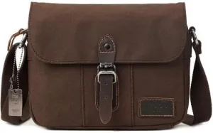 Troop London Heavy Wax Cotton Canvas Shoulder Bag | Dark Brown