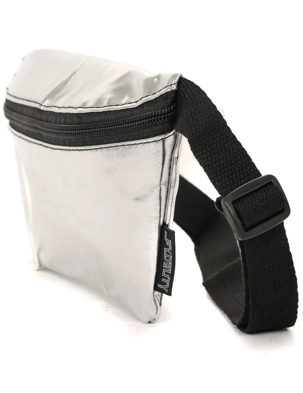 Ultra slim fanny pack metallic silver